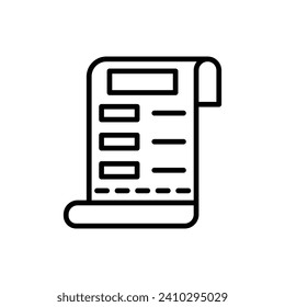 Invoice Vector Line Icon Design