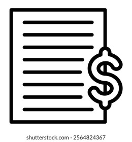 Invoice Vector Line Icon Design