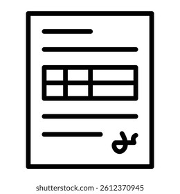 Invoice Vector Line Icon Design