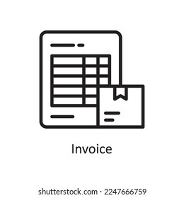 Icono de diseño de esquema del vector de factura. Símbolo de administración de productos en el archivo EPS 10 de fondo blanco
