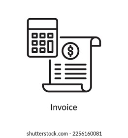 Rechnung Vector Outline Icon Design Illustration. Einkaufs- und E-Commerce-Symbol auf weißem Hintergrund EPS10-Datei