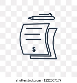Invoice vector outline icon isolated on transparent background, high quality linear Invoice transparency concept can be used web and mobile