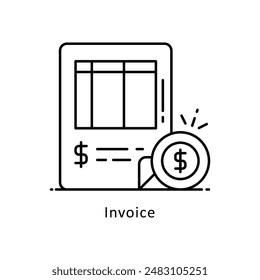 Invoice vector  outline icon style illustration. Symbol on White background EPS 10 File