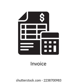 Invoice  Vector Solid Icon Design illustration. Business and Finance Symbol on White background EPS 10 File