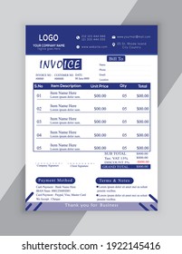 Invoice vector template design Cash memo