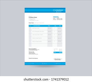 invoice vector template design in colorful theme theme
