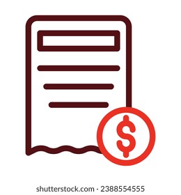 Invoice Vector Thick Line Two Color Icons For Personal And Commercial Use.

