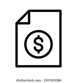 invoice vector thin line icon 