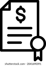 invoice vector thin line icon