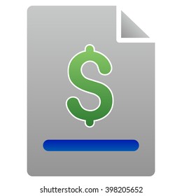 Invoice vector toolbar icon for software design. Style is a gradient icon symbol on a white background.