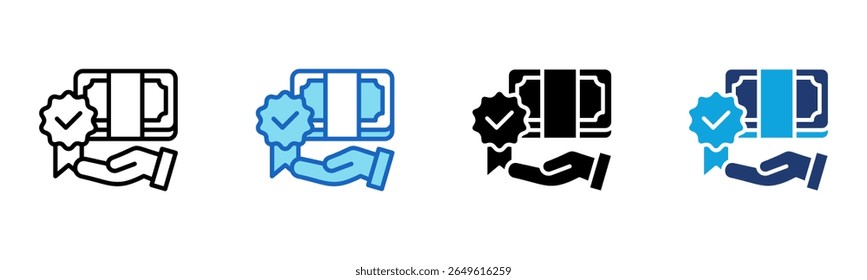 Icono de verificación de Factura Ilustración vectorial de estilo múltiple