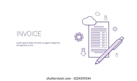 Invoice Web Banner With Copy Space Business Finance Taxes Concept Vector Illustration