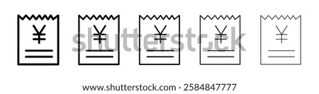 Invoice yen icon Vector logo sign