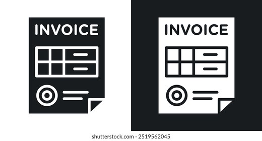 Invoiceline vector icon set in solid and outline style.