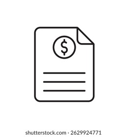 Vector de iconos de líneas de Facturas y facturas, con trazo editable, perfecto para paneles de pago, App de seguimiento de gastos e informes financieros