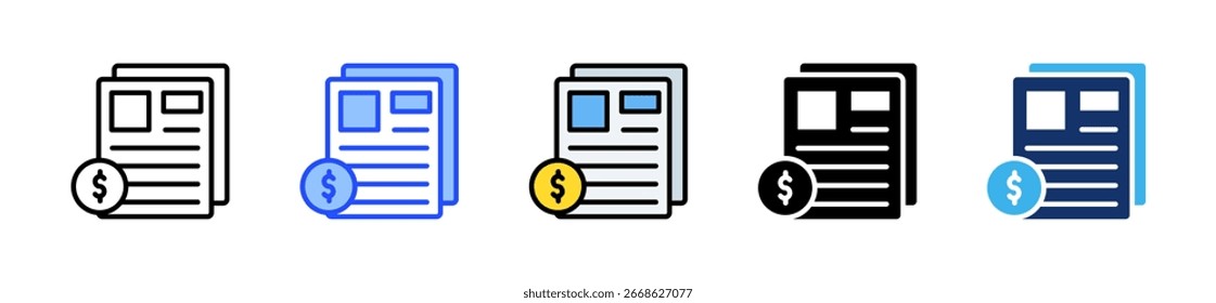 Colección De Iconos De Facturación Con Varios Estilos