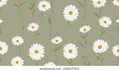 Invoke serenity with our Minimalist Daisy Meadow vector pattern. White daisies on pastel backdrop. Ideal for decor, invitations, prints, and crafts. Editable-Customizable.