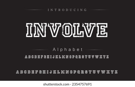 Involve Vintage Brush Script Modern Font. Retro Typeface. Vector Illustration.