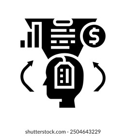 involvement consumer behavior glyph icon vector. involvement consumer behavior sign. isolated symbol illustration