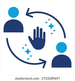 Estilo de ícone azul plano de envolvimento