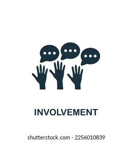 Involvement icon. Monochrome simple sign from blogging collection. Involvement icon for logo, templates, web design and infographics.