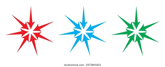 Inward arrow icon vector. Four Arrows icon in trendy flat style. Set elements in colored icons. Arrow pointing center vector icon on white background