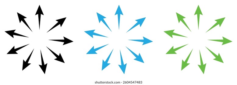 Inward arrow icon vector. Four Arrows icon sign symbol vector. Arrow pointing center vector icon illustration isolated on white background .Vector Illustration .EPS 10 .