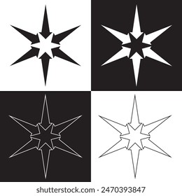 Inward arrow icon vector. Six Arrows icon sign symbol in trendy flat style. Set elements in colored icons. Arrow pointing center vector icon illustration isolated on white and black background. EPS10