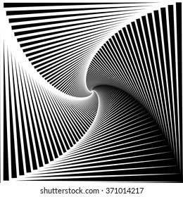 Inward rotating, spirally squares abstract monochrome background