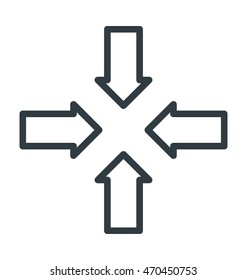 Inwards Colored Vector Icon