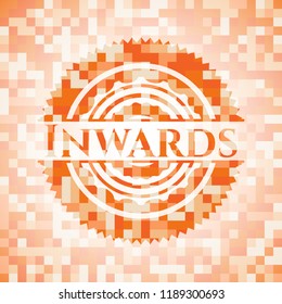 Inwards orange mosaic emblem