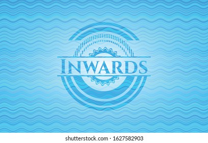 Inwards water wave concept badge background. Vector Illustration. Detailed.