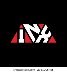 INX triangle letter logo design with triangle shape. INX triangle logo design monogram. INX triangle vector logo template with red color. INX triangular logo Simple, Elegant, and Luxurious design.