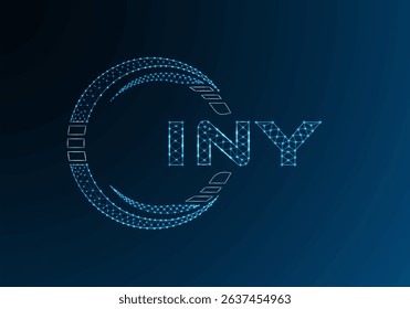 INY low poly letter logo vector design. INY lower poly logo design. Low poly logo.