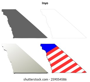 Inyo County (California) outline map set