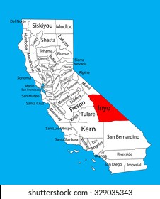 19 Inyo County Map Images Stock Photos Vectors Shutterstock Inyo County California United States 260nw 329035343