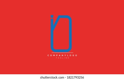 IO abstract initials monogram letter text alphabet logo design