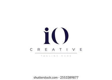 IO abstract minimalist letters Logo Monogram. It is a minimalist logo, this logo is made by combining two letters