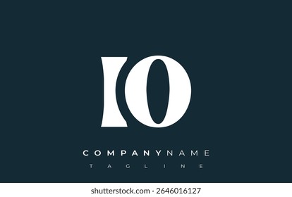 IO Creative Abstract Typography Logo Design. Elegant logo combining bold typography and creative shapes, ideal for branding and identity solutions.