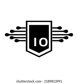  IO creative circle letter logo concept. IO letter design.
