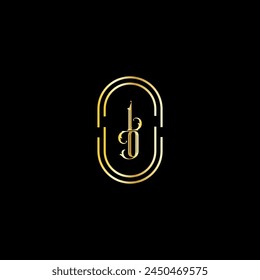 IO creative modern letters logo design template