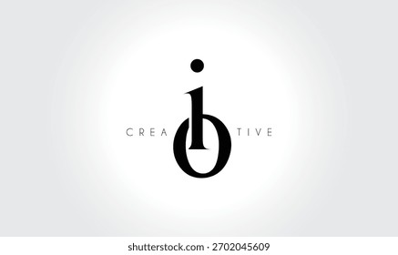 IO Elegant Serif Monogram Logo – Luxury Lowercase Typographic Lettermark for Modern Branding