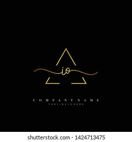 IO initial handwriting logo template vector