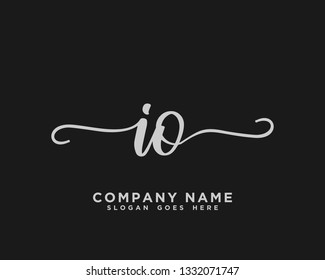 IO Initial Handwriting Logo Vector