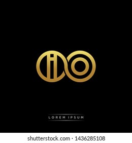 IO initial letter linked circle capital monogram logo modern template