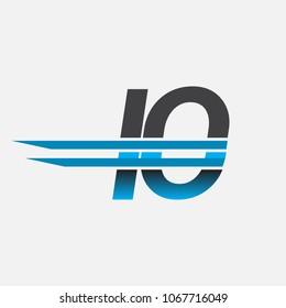 IO initial logo company name colored black and blue, Simple and Modern Logo Design.