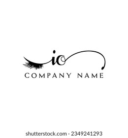 IO initial Logo lash logo eyelash vector modern