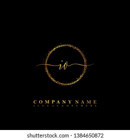 IO Initial luxury handwriting logo vector