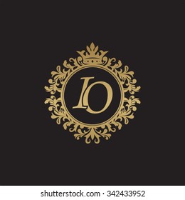 IO initial luxury ornament monogram logo