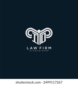 IO initial monogram logo lawfirm with pillar design
